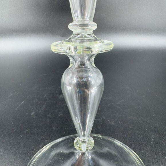 Venetian Clear Glass Champagne Flute Glasses Tall Elegant Delicate Italy Set 2 - Picture 5 of 14